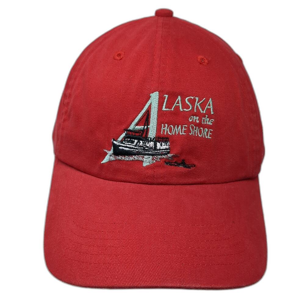 Alaska On The Home Shore Strapback Baseball Cap Red One Size Adjustable Sweda
